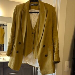 Zara Mustard Blazer & Suit Jacket